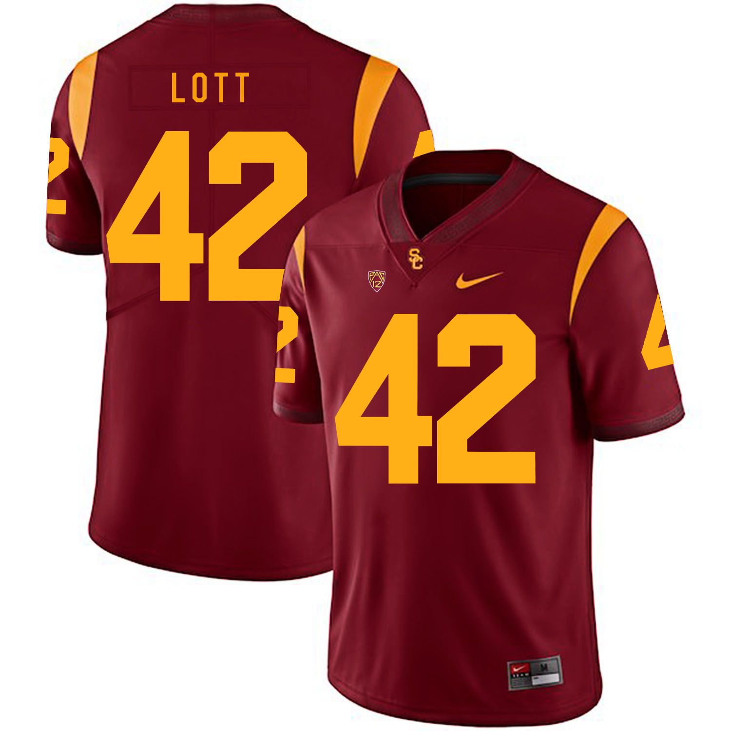Men USC Trojans #42 Lott Red Customized NCAA Jerseys->customized ncaa jersey->Custom Jersey